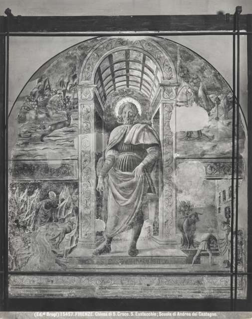 Brogi — Firenze. Chiesa di S. Croce. S. Eustacchio; Scuola di Andrea del Castagno. — insieme